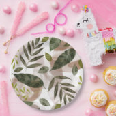 ボタエレガントニカルサファリ葉ー ペーパープレート (パーティー)