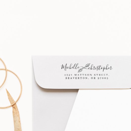 ボタエレガントニカルシック結婚差出人住所セルフ セルフインキングスタンプ