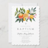 ボタエレガントニカルシトラスクロスガールバプテスマ 招待状 (正面)