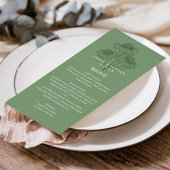 ボタエレガントニカルセージ結婚グリーンのメニューカード 招待状