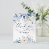ボタエレガントニカルダスティブルーフローラありがとう ポストカード (スタンド正面)