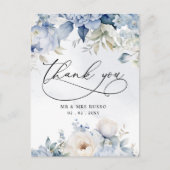ボタエレガントニカルダスティブルーフローラありがとう ポストカード (正面)