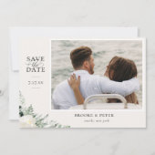 ボタエレガントニカルフラットデイトカードを保存 セーブザデート (正面)