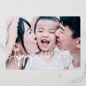 ボタエレガントニカルフルフォトクリスマス 箔シーズンカード (正面)