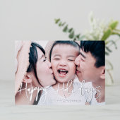 ボタエレガントニカルフルフォトクリスマス 箔シーズンカード (立ち正面)