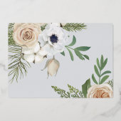 ボタエレガントニカルフルフォトクリスマス 箔シーズンカード (裏面)