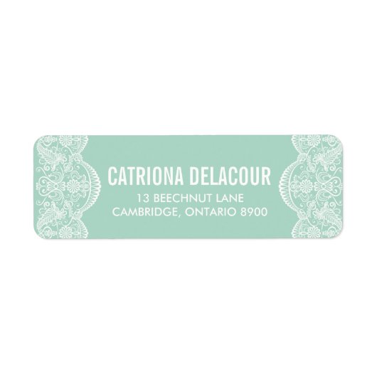 ボタエレガントニカルブロケレースミント結婚ズ ラベル (正面)