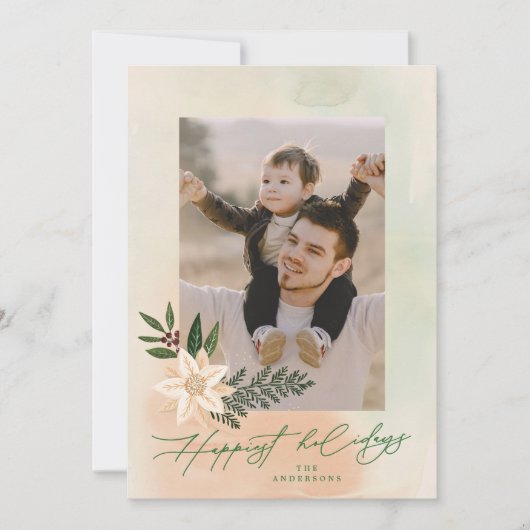 ボタエレガントニカルポインセチア写真最高 シーズンカード (正面)