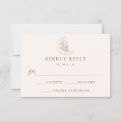 ボタエレガントニカルムーンアンドスターズテラコッタ 出欠カード (正面)