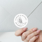 ボタエレガントニカルムーンアンドスターズ結婚式の引き出物 ラウンドシール