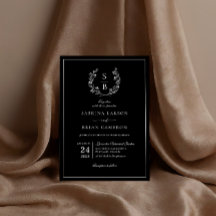 ボタエレガントニカルモノグラムリースブラック結婚ズ