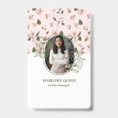 ボタエレガントニカルモノグラムロゴフローラ水彩色 バッジ (Front)