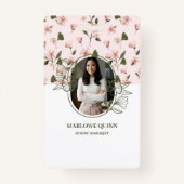 ボタエレガントニカルモノグラムロゴフローラ水彩色 バッジ (正面)