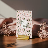 ボタエレガントニカルモノグラムロゴフローラ水彩色 名刺