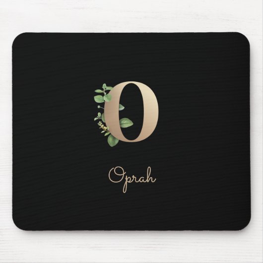 ボタエレガントニカルモノグラム文字O マウスパッド (正面)