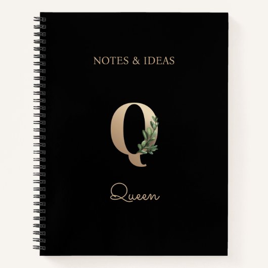 ボタエレガントニカルモノグラム文字Q ノートブック (正面)