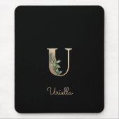 ボタエレガントニカルモノグラム文字Uマウスパッド マウスパッド (正面)