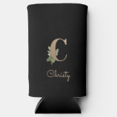 ボタエレガントニカルモノグラム金ゴールドC スリム缶クーラー (正面)