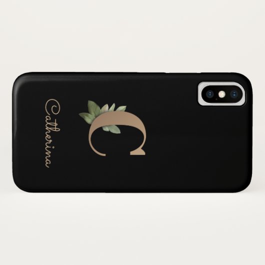 ボタエレガントニカルモノグラム金ゴールドC Case-Mate iPhoneケース (裏面(横))