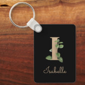 ボタエレガントニカルモノグラム金ゴールドIキーチェーン キーホルダー (正面)