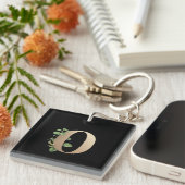 ボタエレガントニカルモノグラム金ゴールドO キーホルダー (正面右)