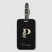 ボタエレガントニカルモノグラム金ゴールドP ラゲッジタグ (正面縦)