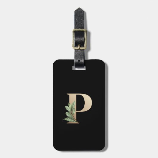 ボタエレガントニカルモノグラム金ゴールドP ラゲッジタグ (正面縦)