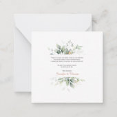 ボタエレガントニカルユーカリプトゥスグリーンリー&テラコッタ ノートカード (裏面)