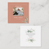 ボタエレガントニカルユーカリプトゥスグリーンリー&テラコッタ ノートカード (正面/裏面)