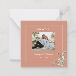 ボタエレガントニカルユーカリプトゥスグリーンリー&テラコッタ ノートカード