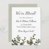 ボタエレガントニカルユーカリプトゥスニューホーム引っ越しました 案内ポストカード (正面/裏面)