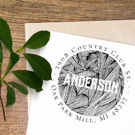 ボタエレガントニカルラインアートカスタム差出人住所 セルフインキングスタンプ