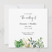 ボタエレガントニカルリーフ結婚式招待状 (正面)