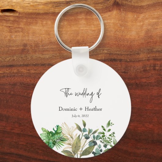 ボタエレガントニカルリーフ結婚式招待状 キーホルダー (正面)