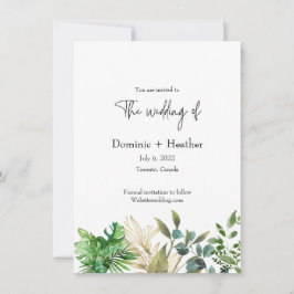 ボタエレガントニカルリーフ結婚式招待状 招待状