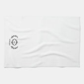 ボタエレガントニカルローレルカスタムモノグラム名 キッチンタオル (横)