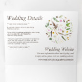 ボタエレガントニカルワイルドフラワー結婚ズスイート 三つ折り招待状 (内部最初)