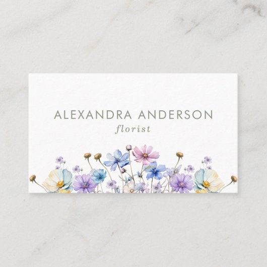 ボタエレガントニカルワイルドフラワーQRコード 名刺 (正面)