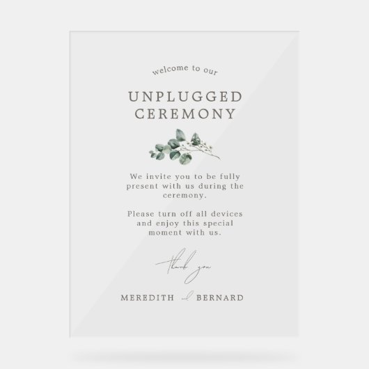 ボタエレガントニ結婚カルの開眼式 アクリルサイン (正面)