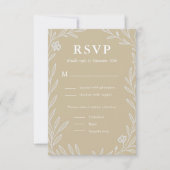 ボタエレガントニ結婚カルの食事の選択 出欠カード (正面)