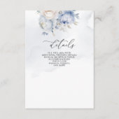ボタエレガントモダンニカルダスティブルーフローラ結婚ズ エンクロージャーカード (正面)