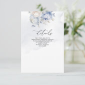 ボタエレガントモダンニカルダスティブルーフローラ結婚ズ エンクロージャーカード (スタンド正面)