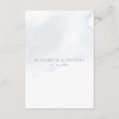 ボタエレガントモダンニカルダスティブルーフローラ結婚ズ エンクロージャーカード (裏面)