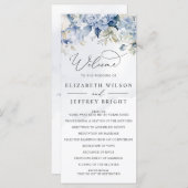 ボタエレガントモダンニカルダスティブルーフローラ結婚ズ プログラム (正面/裏面)