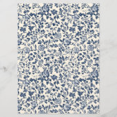 ボタエレガントンをテーマにしたブルーとクリームアーチメニュー メニュー (裏面)