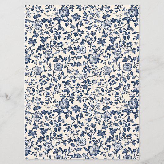 ボタエレガントンをテーマにしたブルーとクリームアーチメニュー メニュー (裏面)