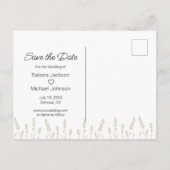 ボタエレガントンシンプルボホフォト日付を保存 案内ポストカード (裏面)