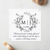 ボタエレガントンシンプル感謝していス結婚・ユー ノートカード (正面/裏面インサイチュ)