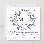 ボタエレガントンシンプル感謝していス結婚・ユー ノートカード (正面)