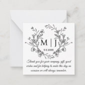 ボタエレガントンシンプル感謝していス結婚・ユー ノートカード (正面)